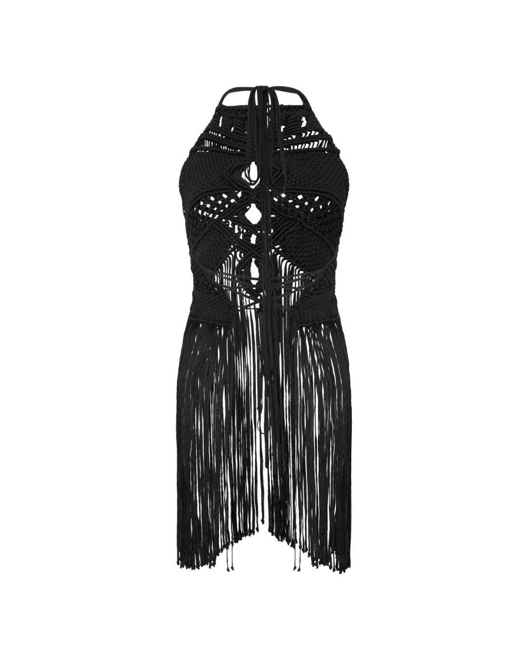 Alberta Ferretti Black Knitted Dresses