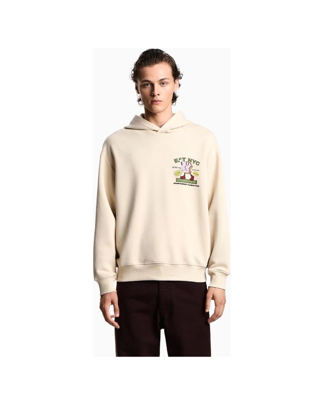 Emporio Armani White Hoodies for men