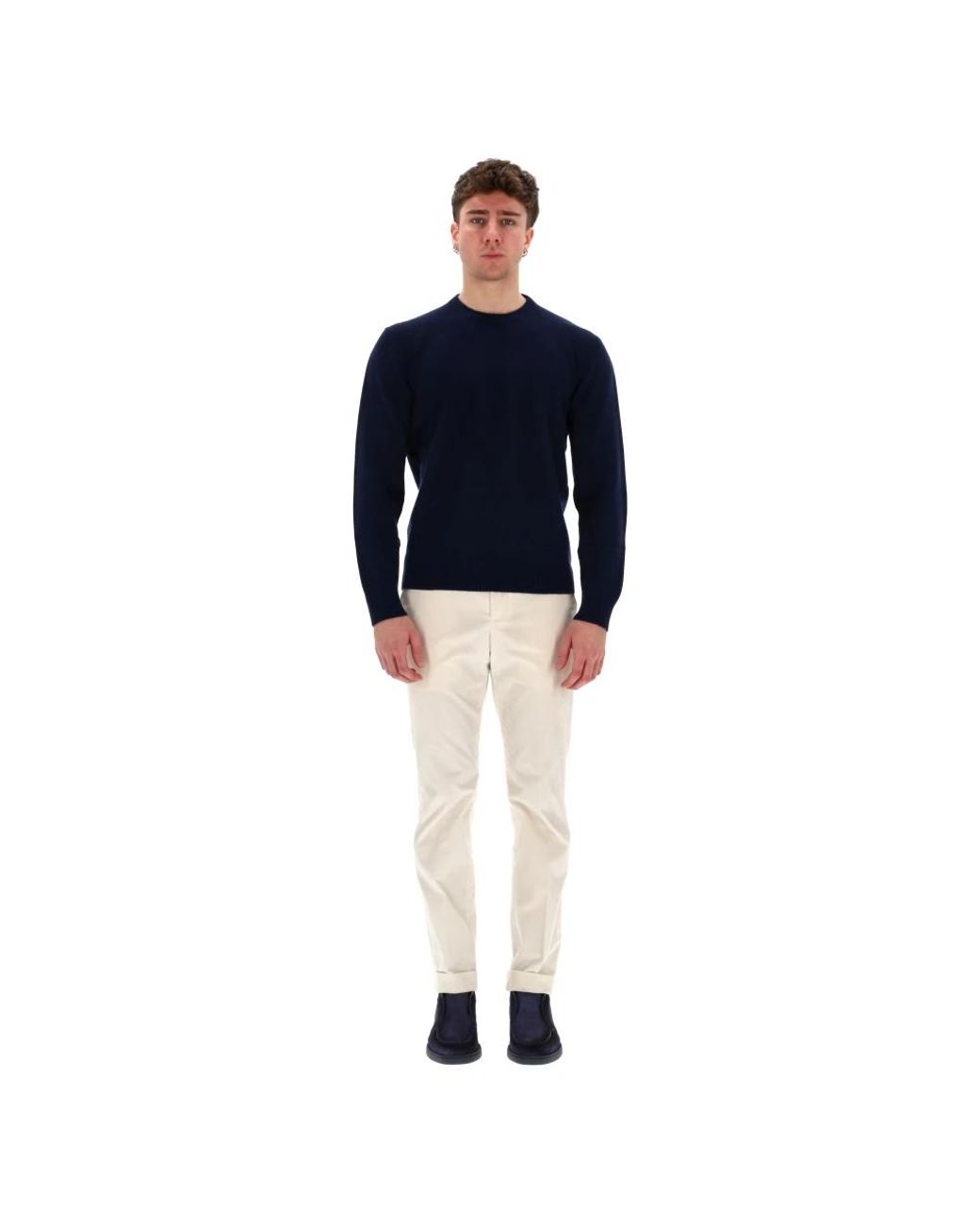 Herno Blue Round-Neck Knitwear for men