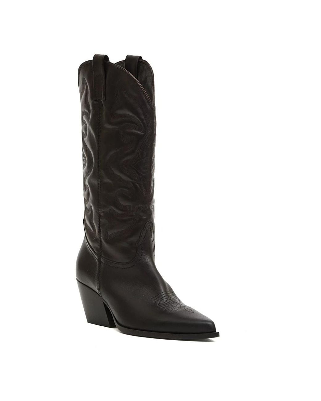 Elena Iachi Schoenen ,Bruin ,Bruine Leren Cowboy Laarzen in het Black