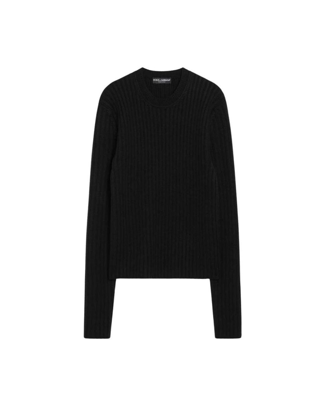 Dolce & Gabbana Black Round-Neck Knitwear for men