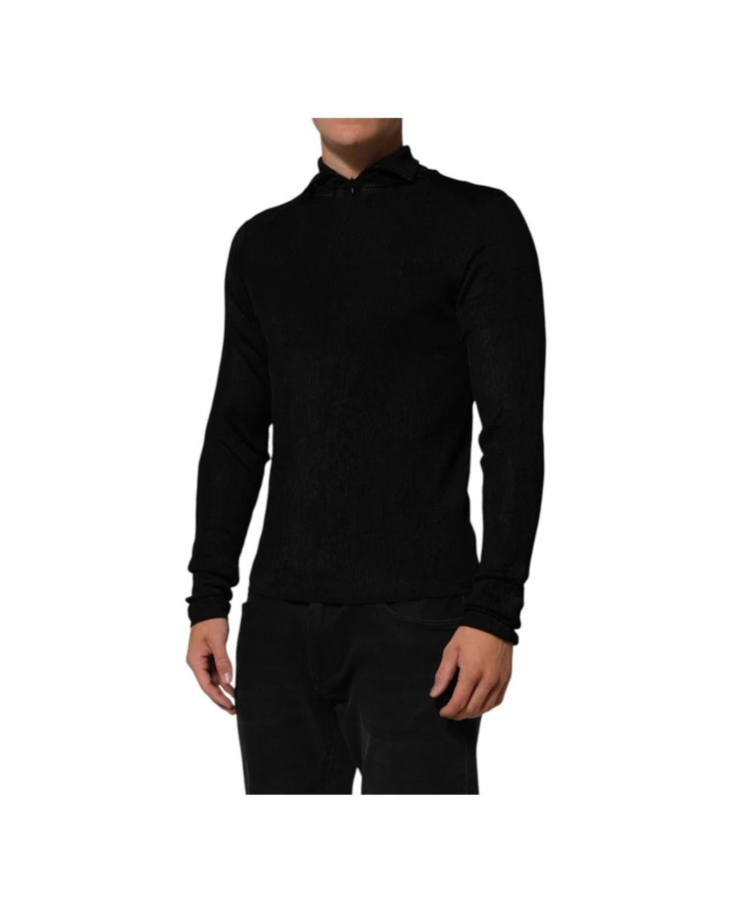 Dolce & Gabbana Black Turtlenecks for men