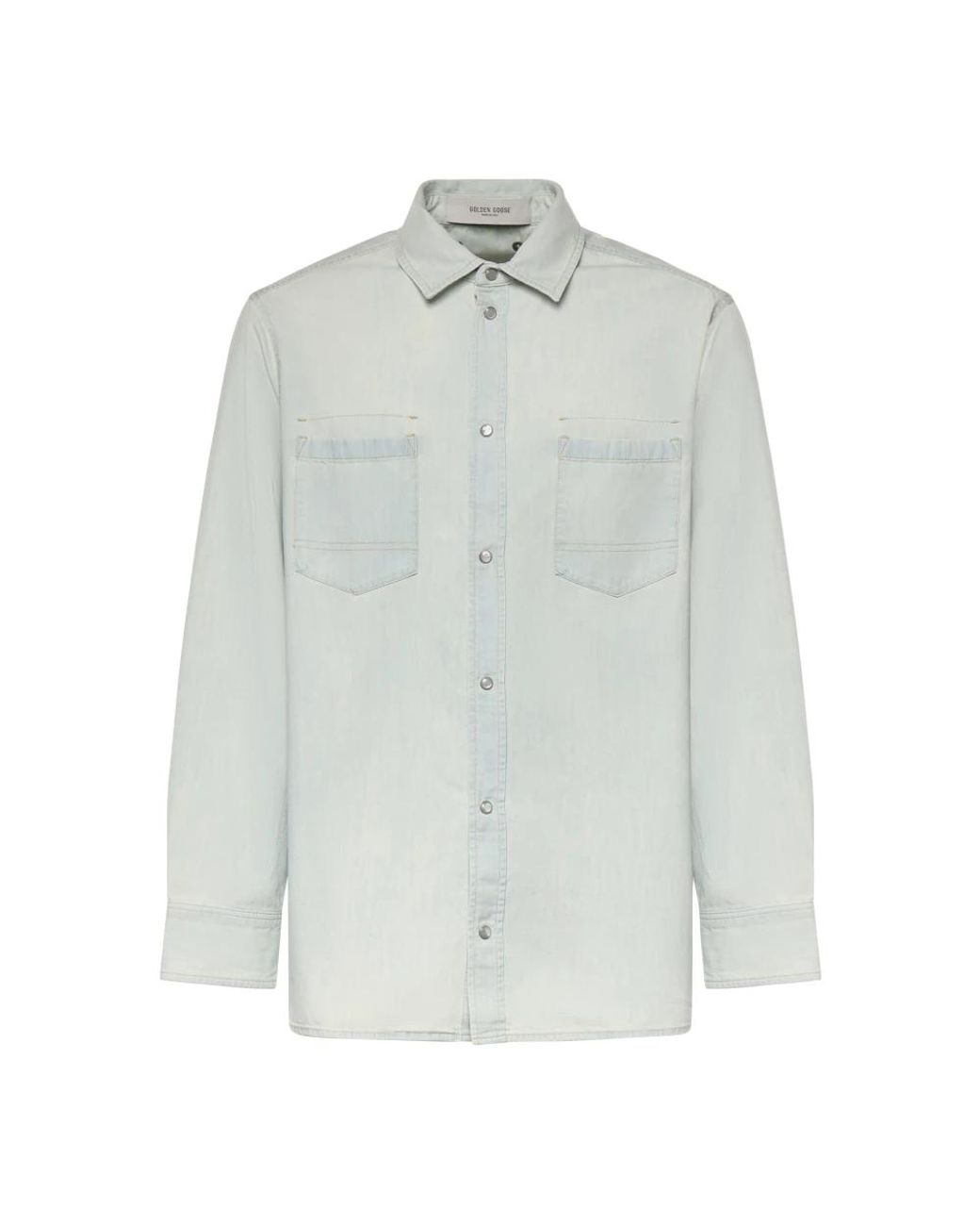 Golden Goose Deluxe Brand Blue Denim Shirts for men
