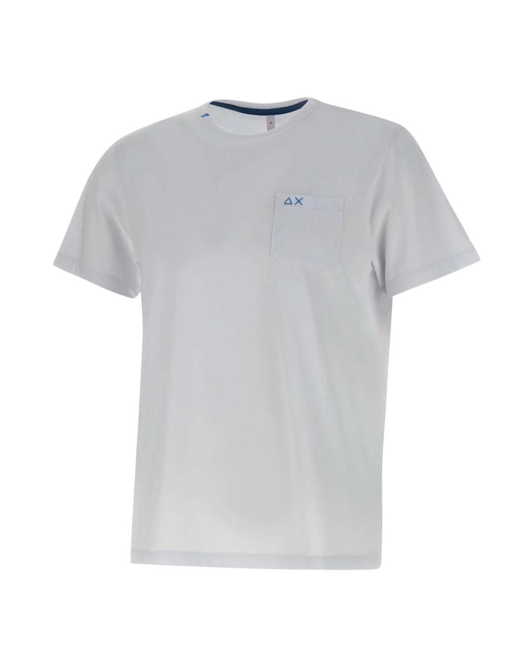 Sun 68 Tops ,Wit ,Katoen Pocket Basic T-Shirt in het Gray voor heren