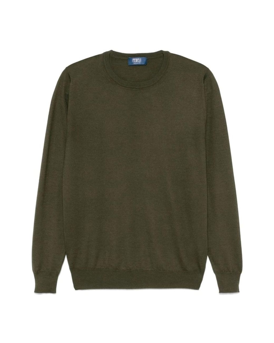 Fedeli Grüner kaschmir-seidenpullover in Green für Herren