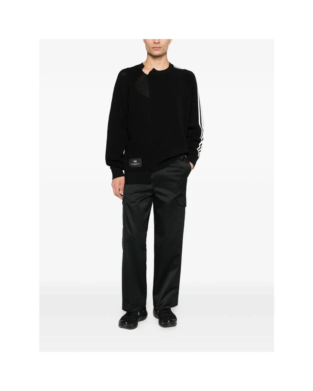 Y-3 Black Round-Neck Knitwear for men