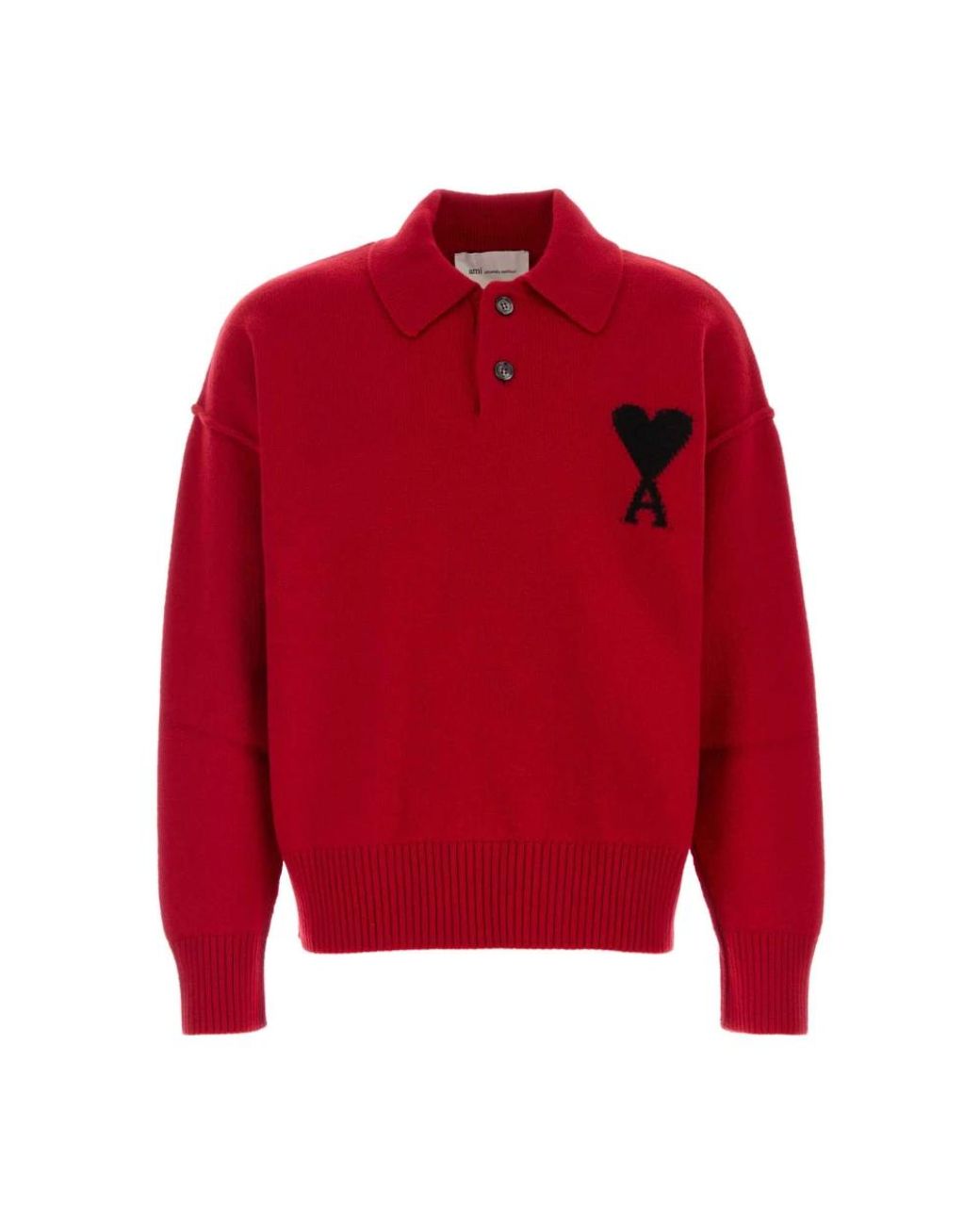 AMI Red Round-Neck Knitwear for men