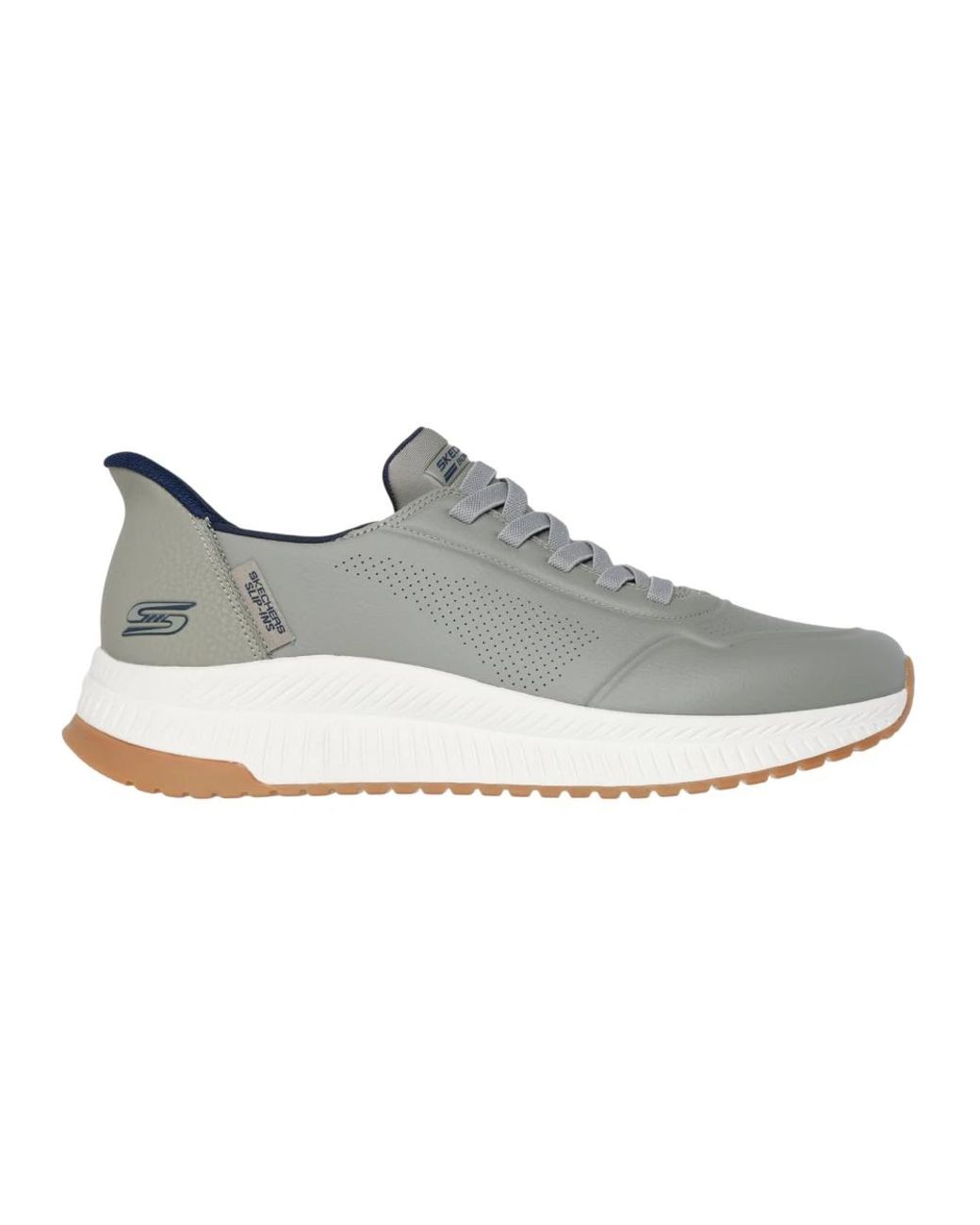 Skechers Schoenen ,Groen ,Leer Slip-Ins Bobs Sport Squad 4 in het White voor heren