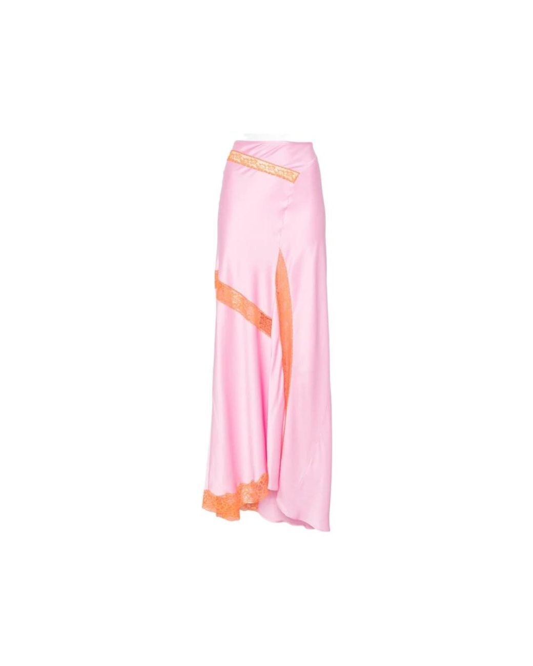 MSGM Lace Slit Skirt in het Pink