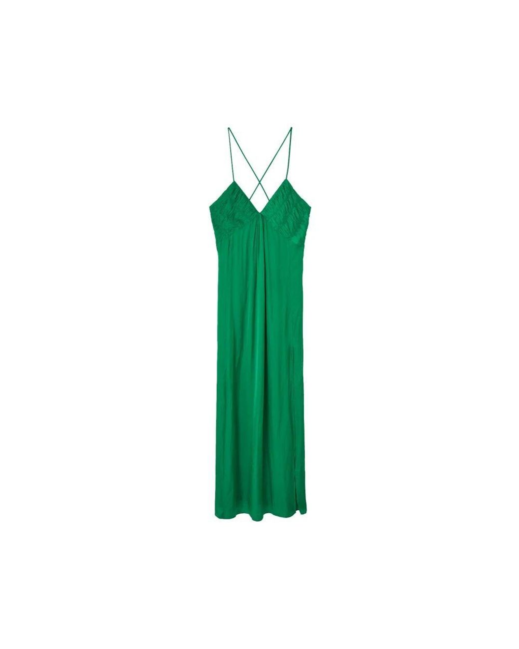 slim fit dress slacks Zara Mint Green Lace Maxi Dress with Side Slit – SilkRoll main image 0