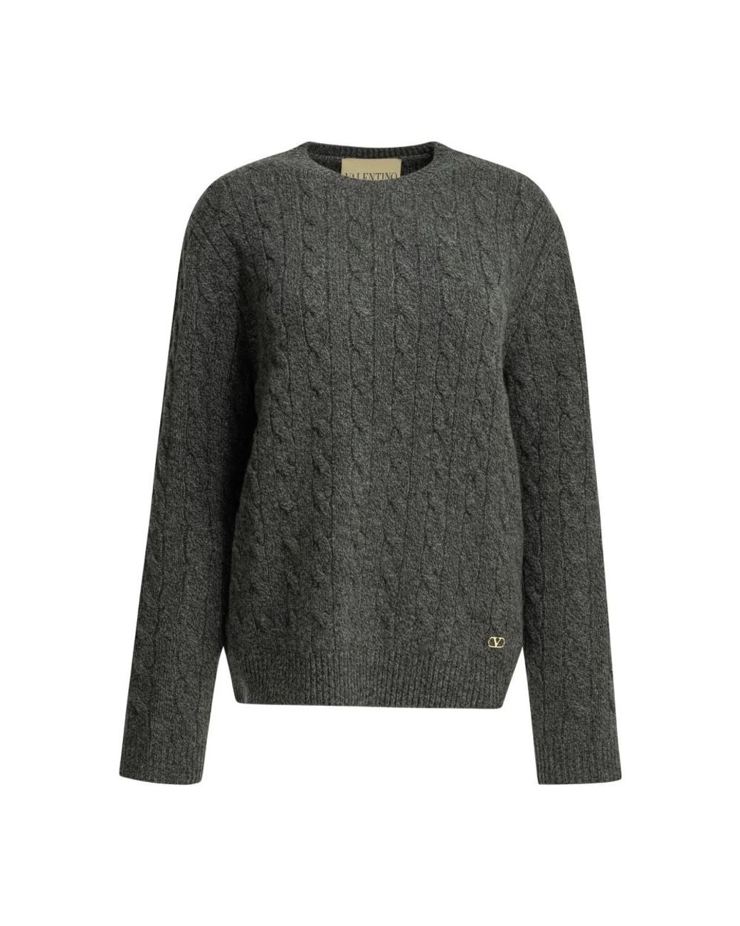 Valentino Gray Round-Neck Knitwear
