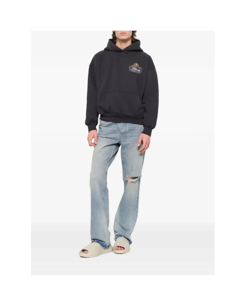 Rhude Black Hoodies for men