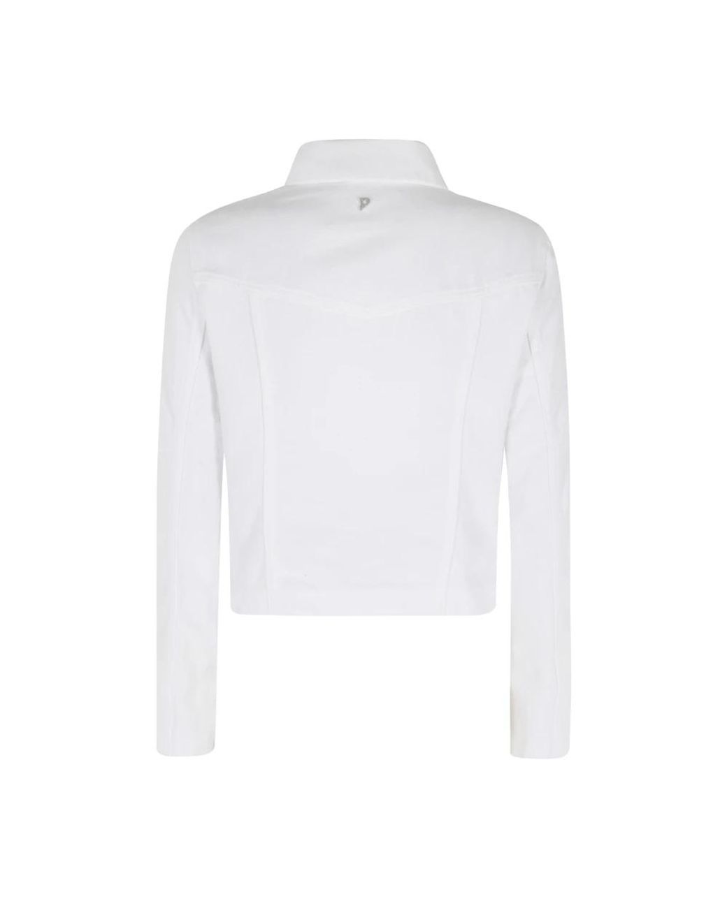 Dondup Jassen ,Wit ,Denim Giubbino Slim Jacket in het White