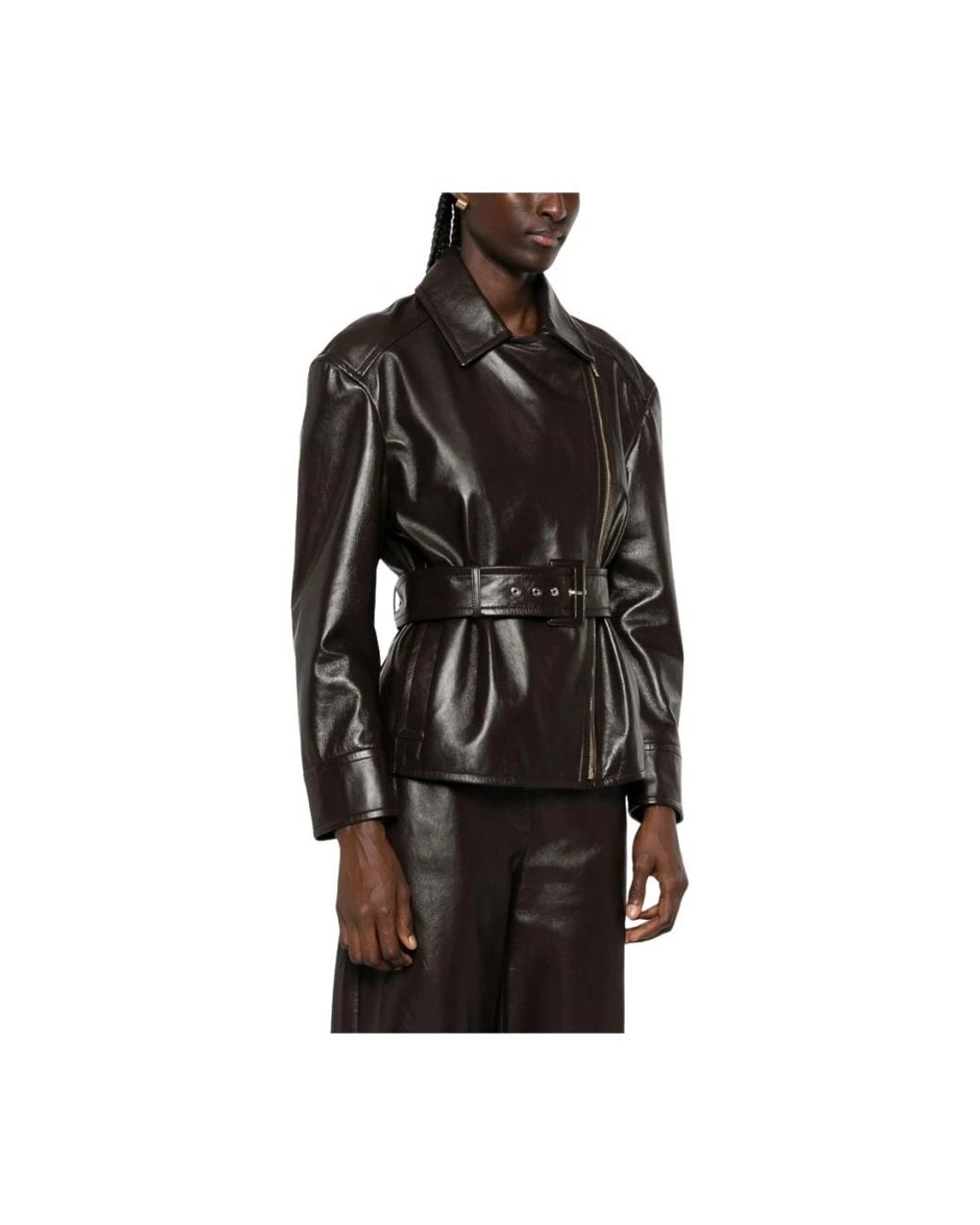 Max Mara Black Leather Jackets