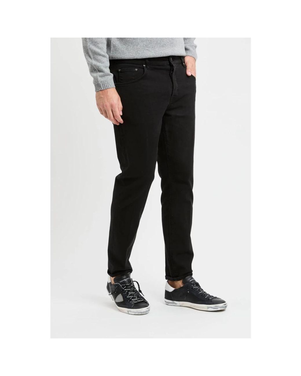 PT Torino Black Slim Fit Jeans for men