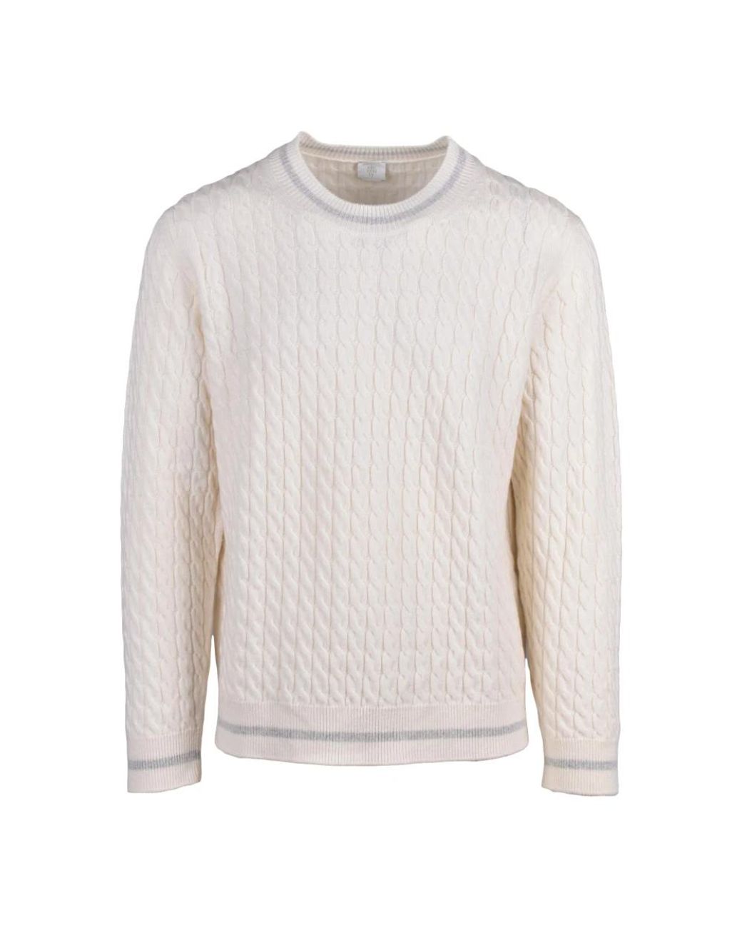 Eleventy White Round-Neck Knitwear for men
