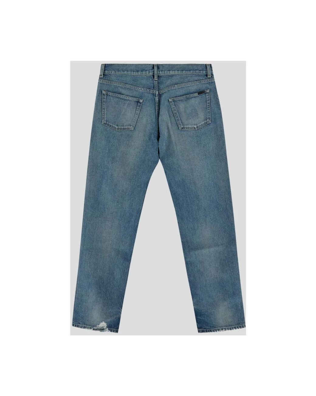 Saint Laurent Blue Straight Fit Jeans for men