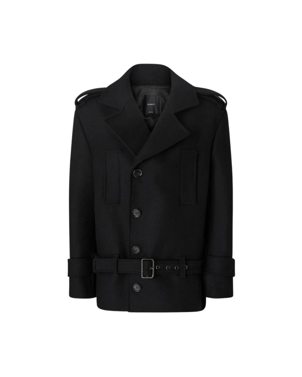 Double-Breasted Coats Pinko de color Black