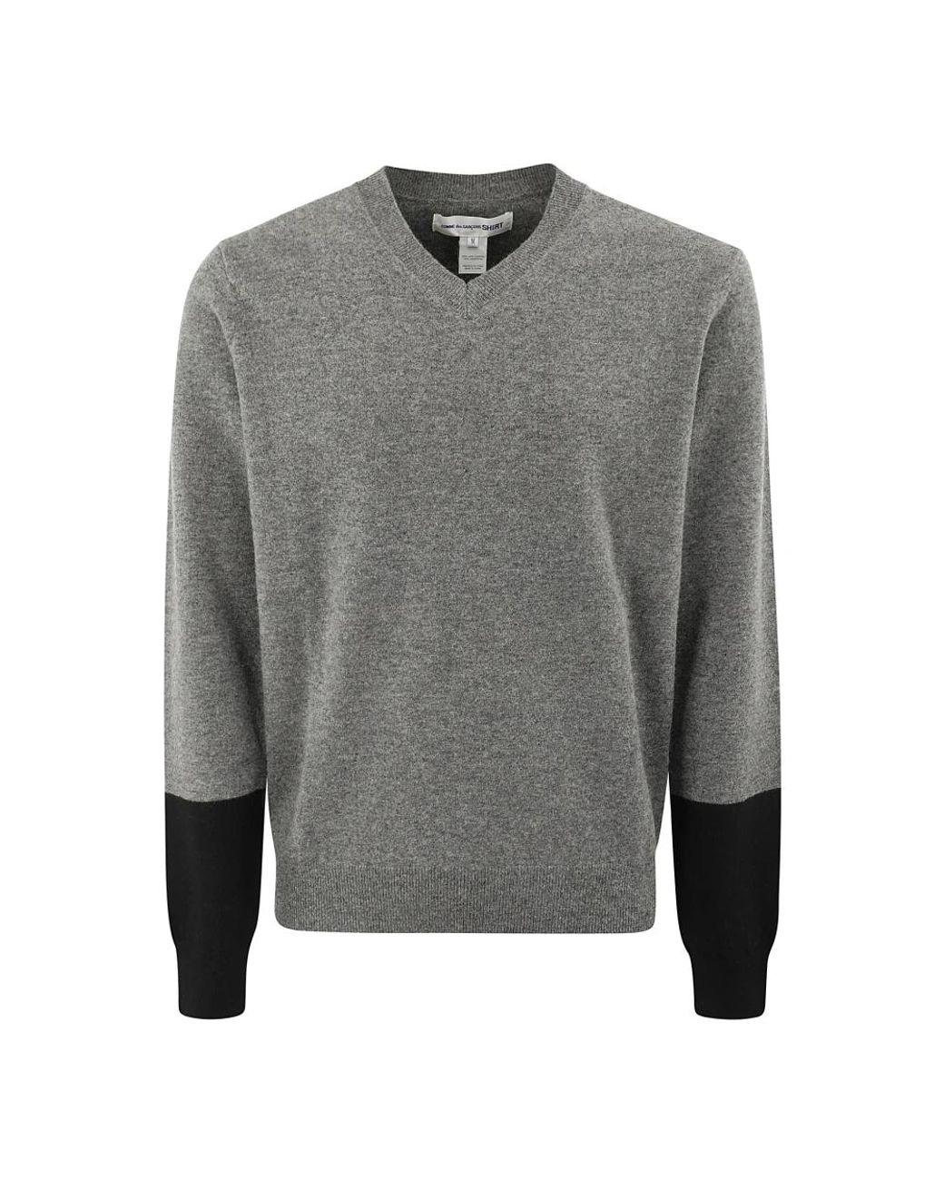 Comme des Garçons Gray V-Neck Knitwear for men