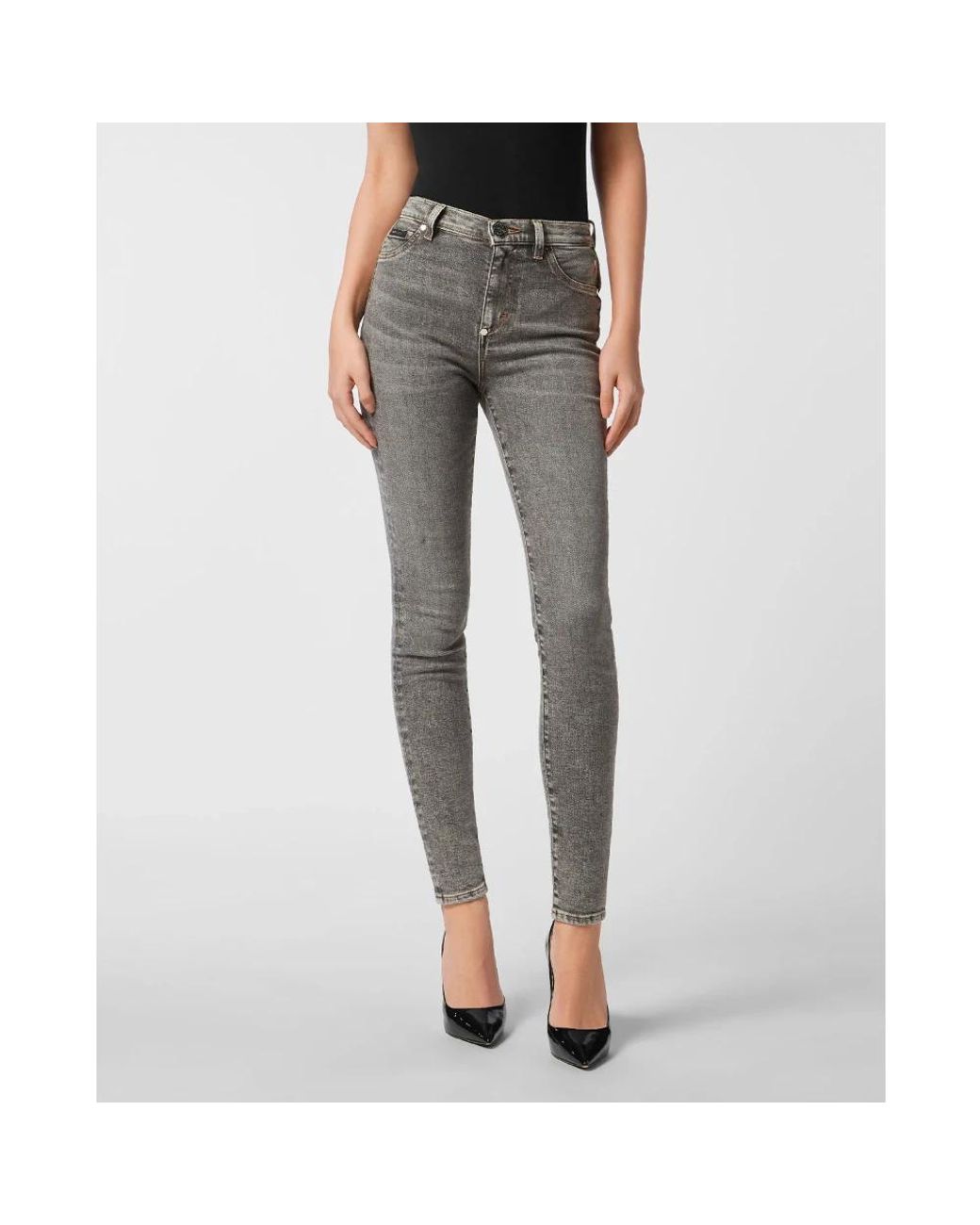 Philipp Plein Gray Skinny Fit Jeans