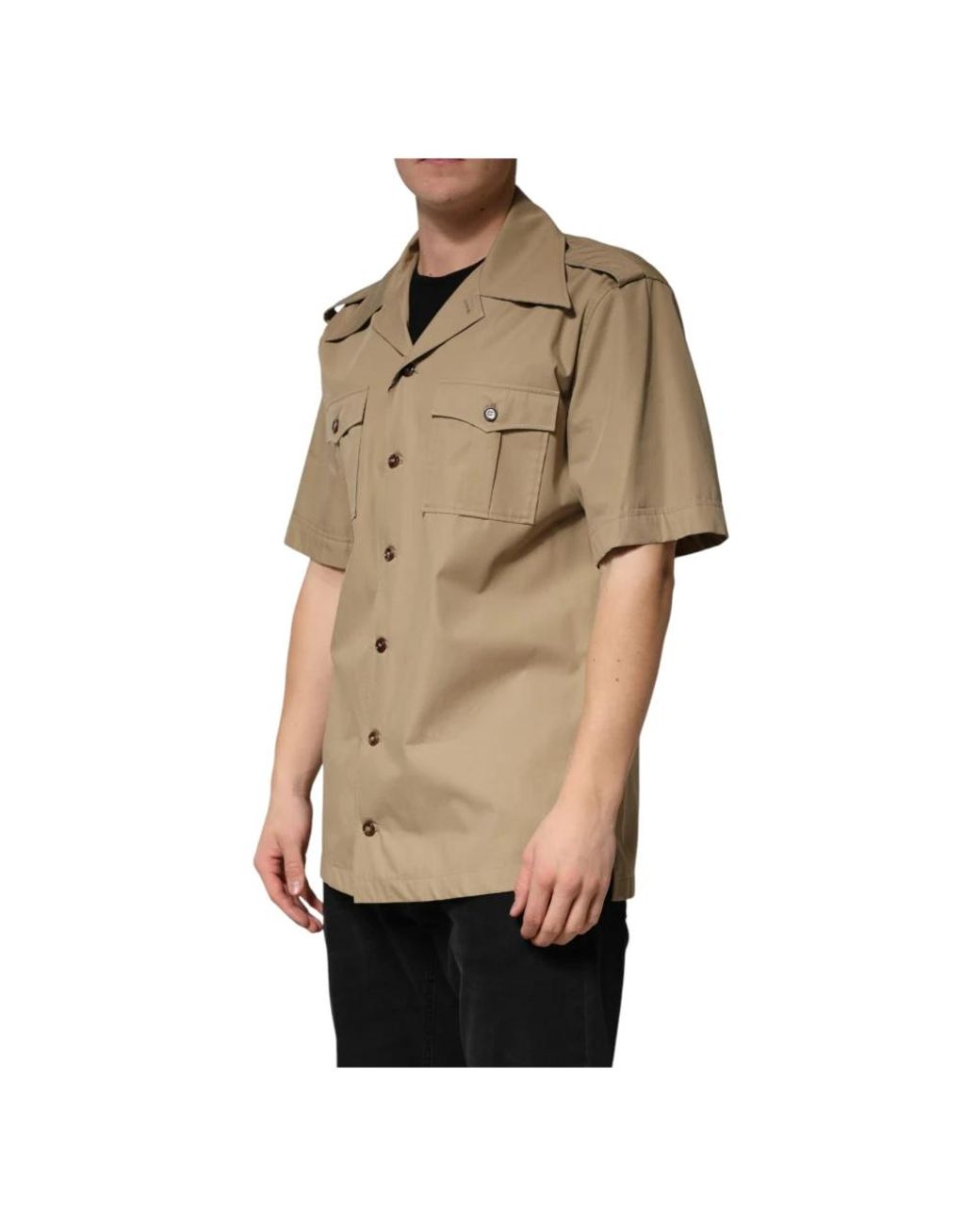 Dolce & Gabbana Natural Short Sleeve Shirts for men