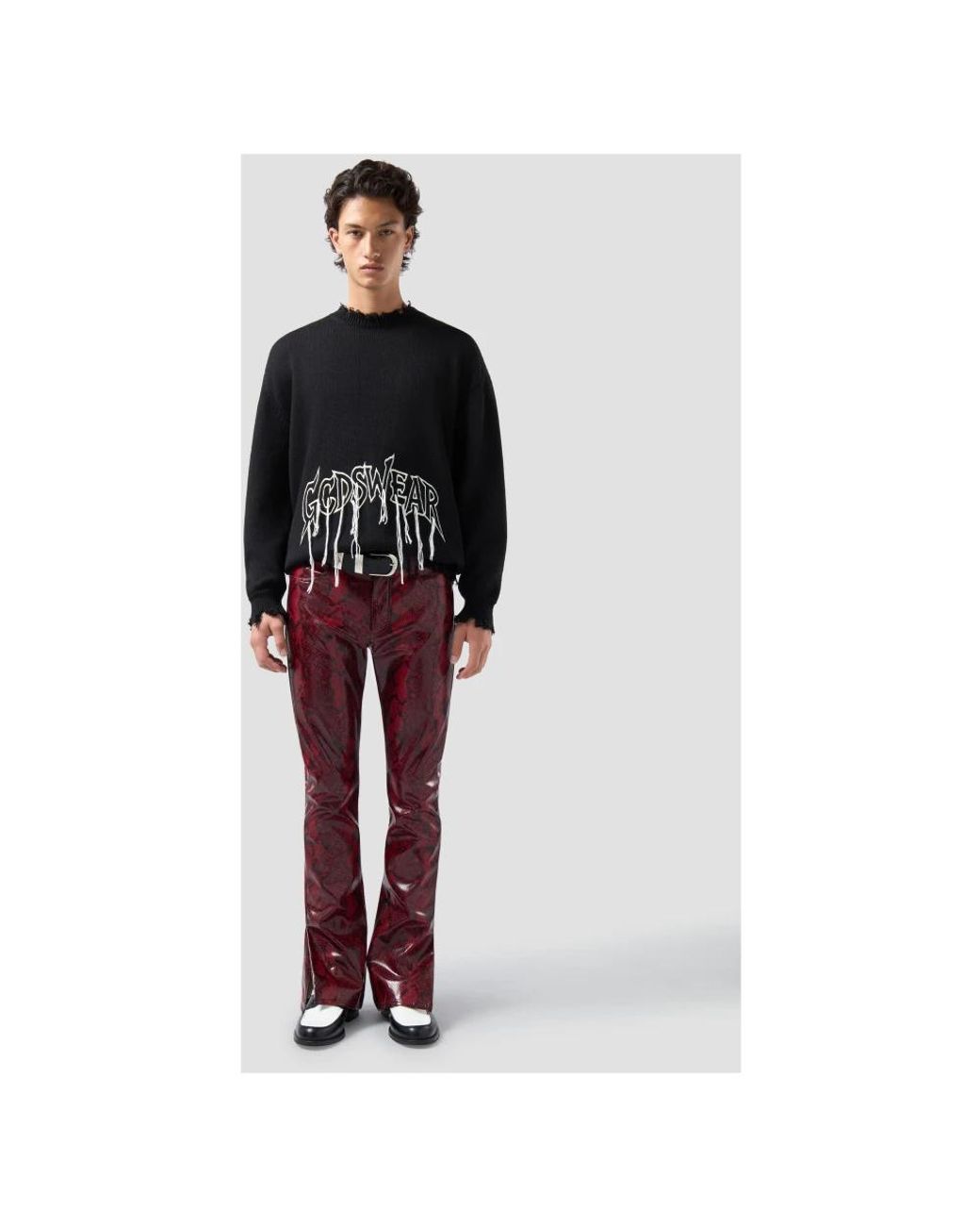 Gcds Black Round-Neck Knitwear for men