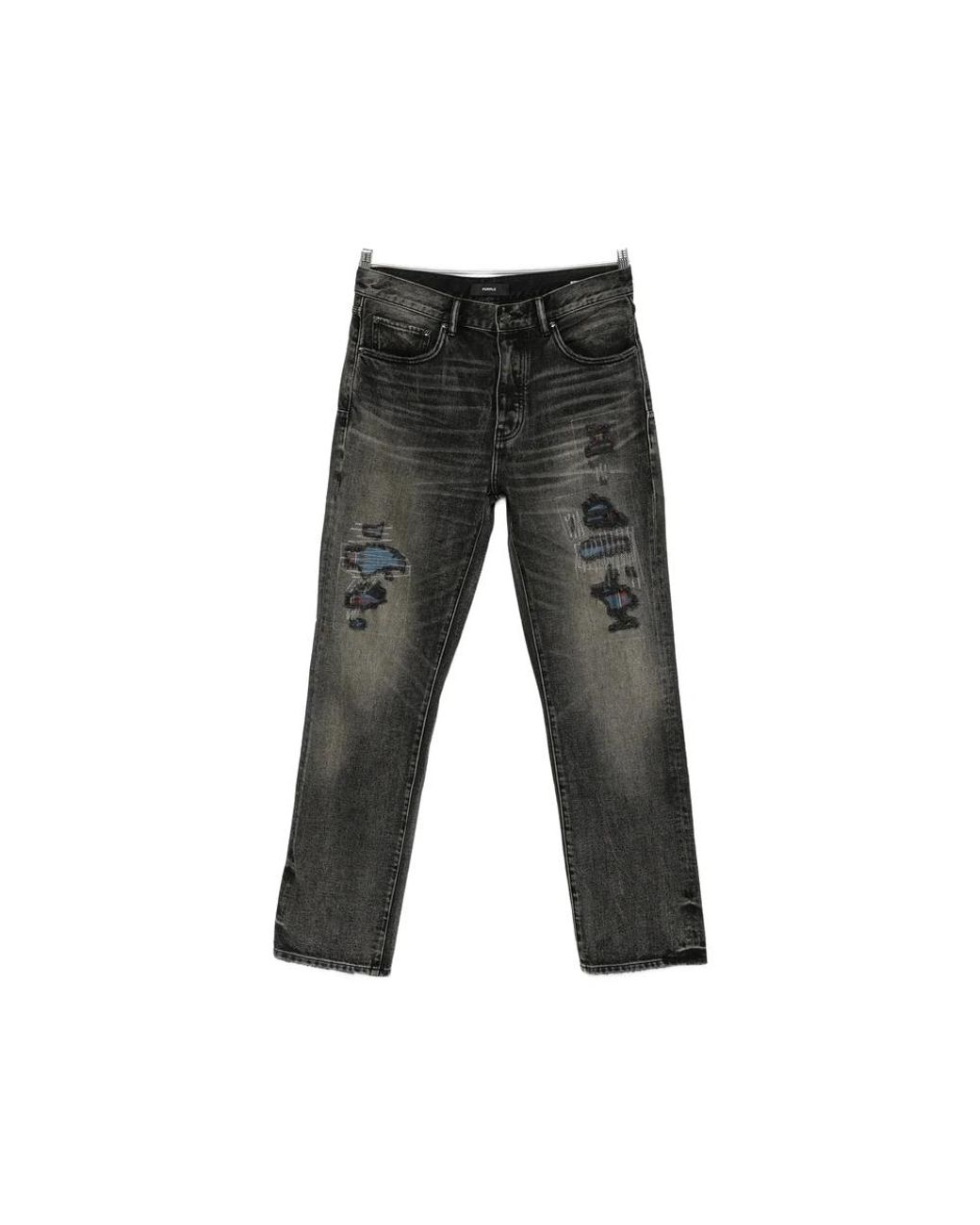 Purple Brand Gray Straight Fit Jeans for men