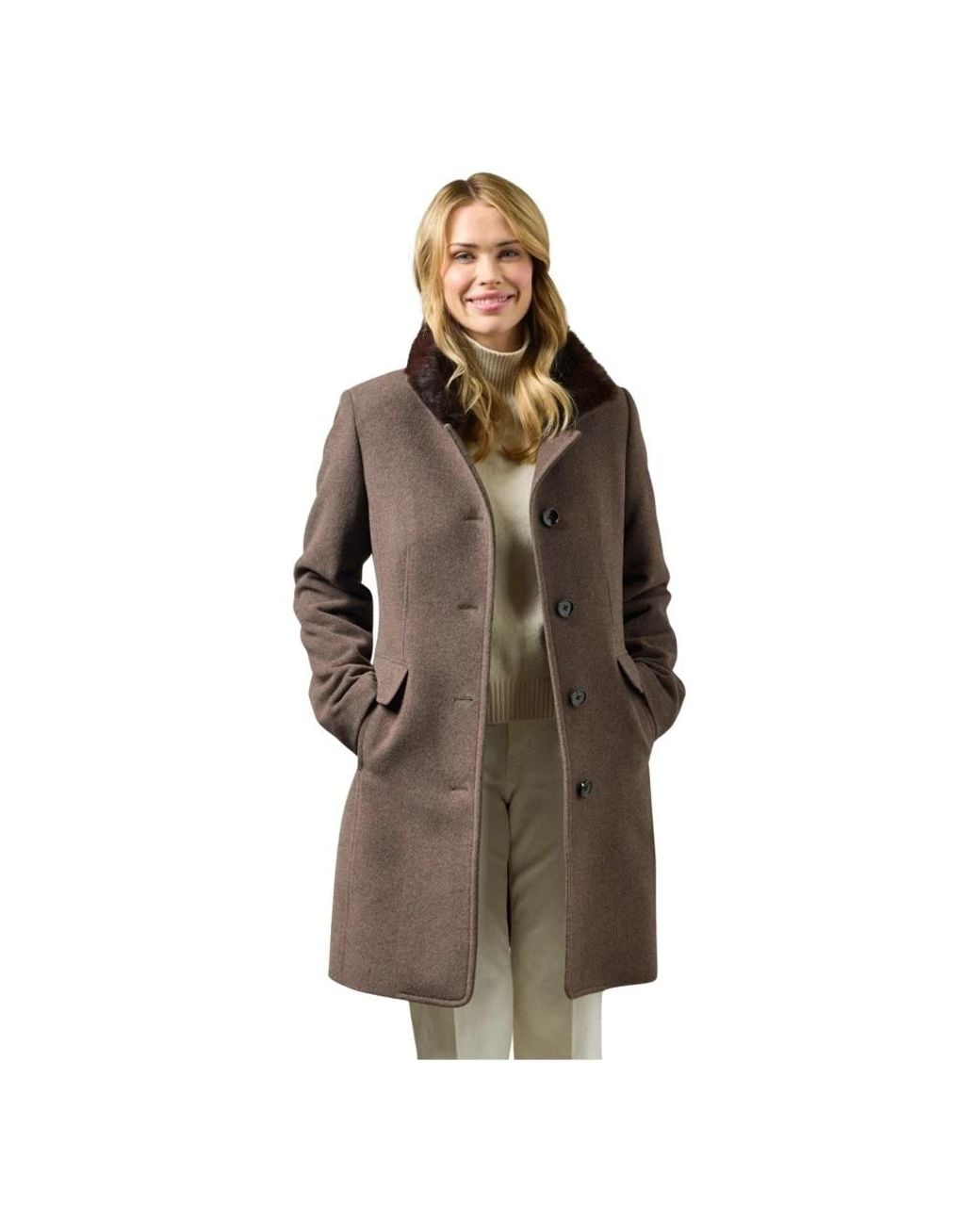 Junge Brown Single-Breasted Coats