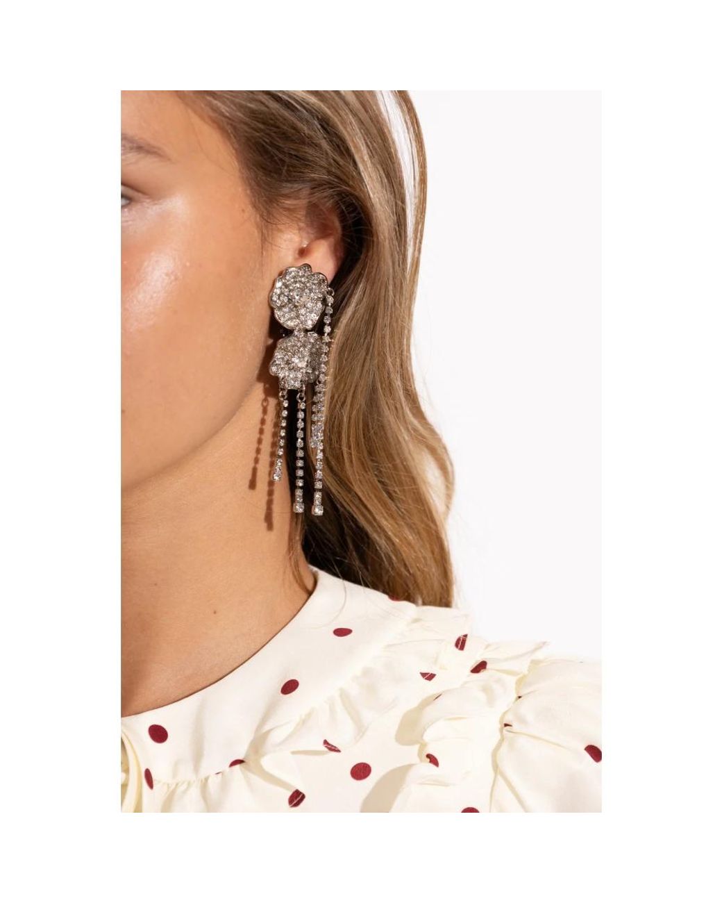 Alessandra Rich White Earrings