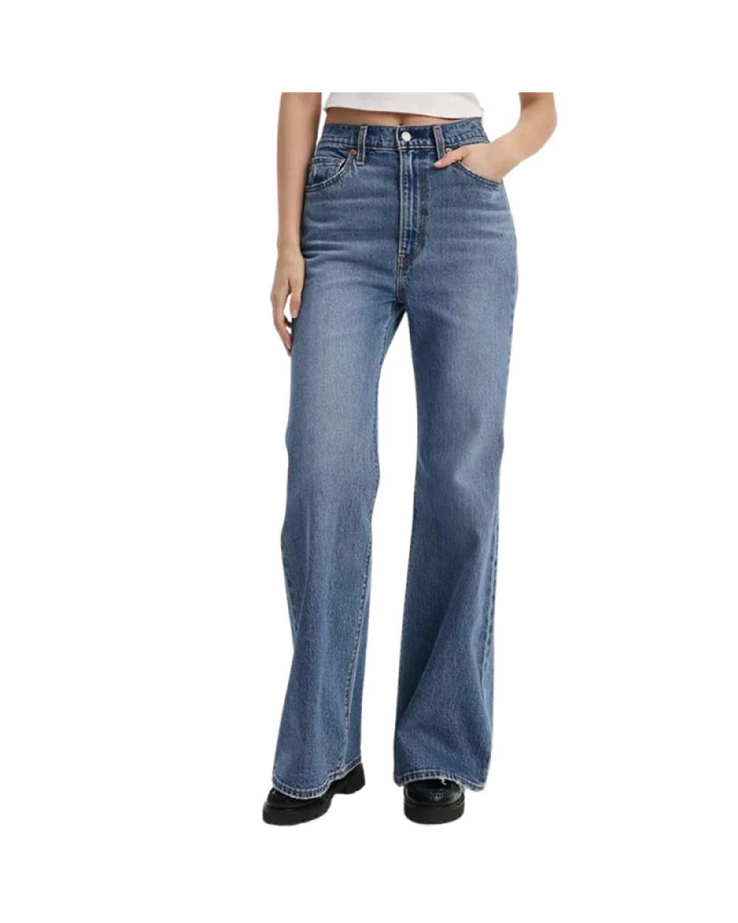 Levi's Jeans ,Blauw ,Katoen Ribcage Flare Jeans in het Blue