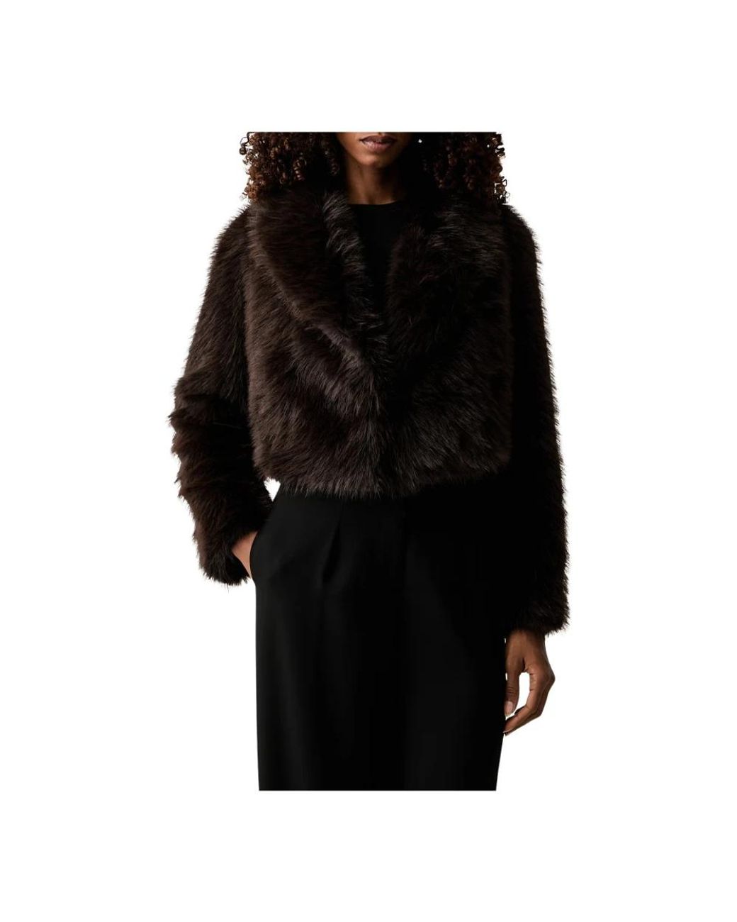 Twinset Black Faux Fur & Shearling Jackets