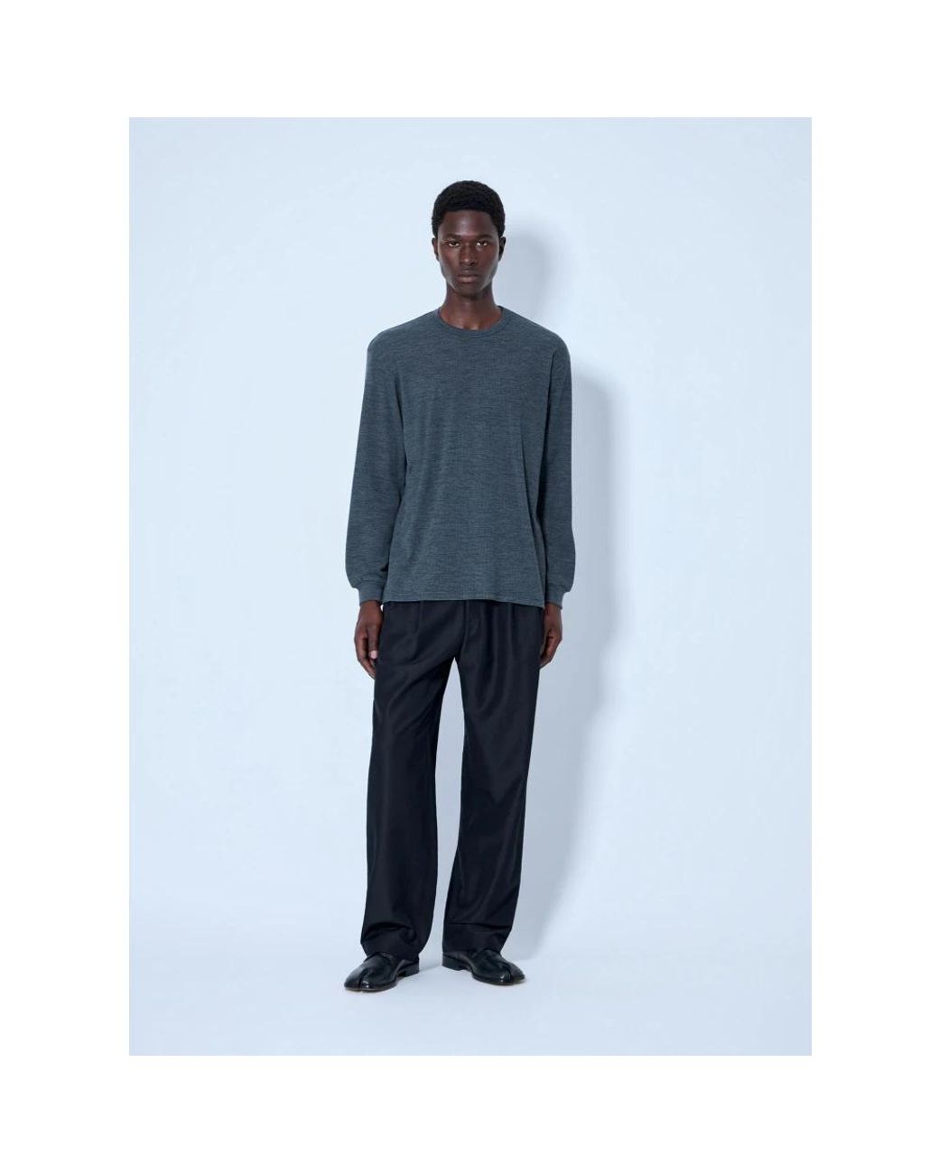 Ssstein Blue Round-Neck Knitwear for men