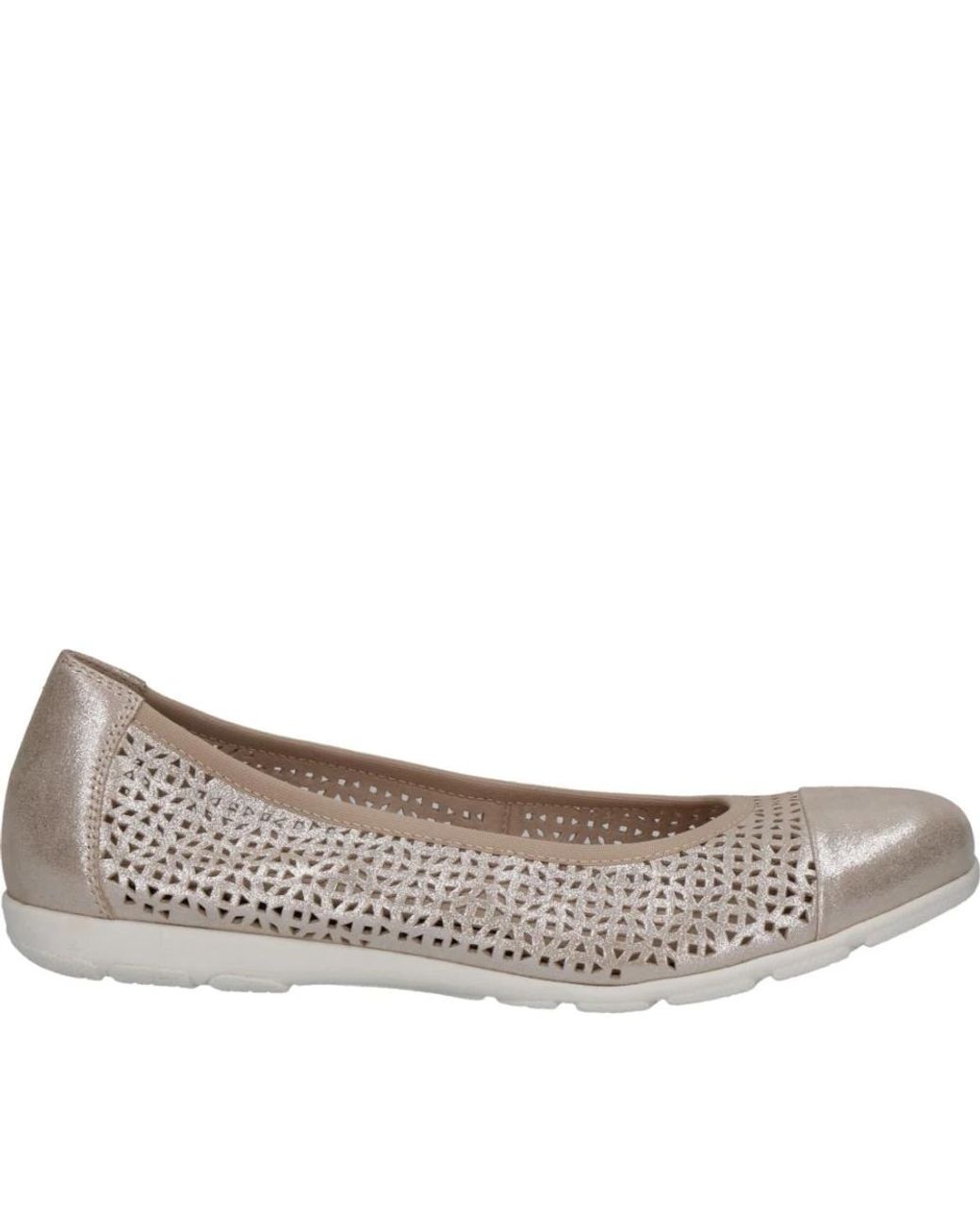 Caprice Metallic Ballerina Shoes