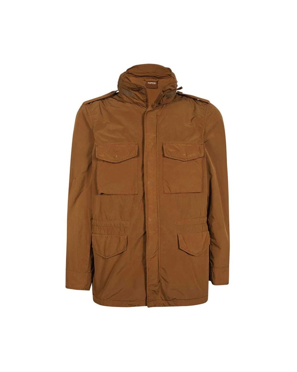 Aspesi Jassen ,Bruin ,Polyester Multi-Pocket Techno Fabric Jas in het Brown voor heren