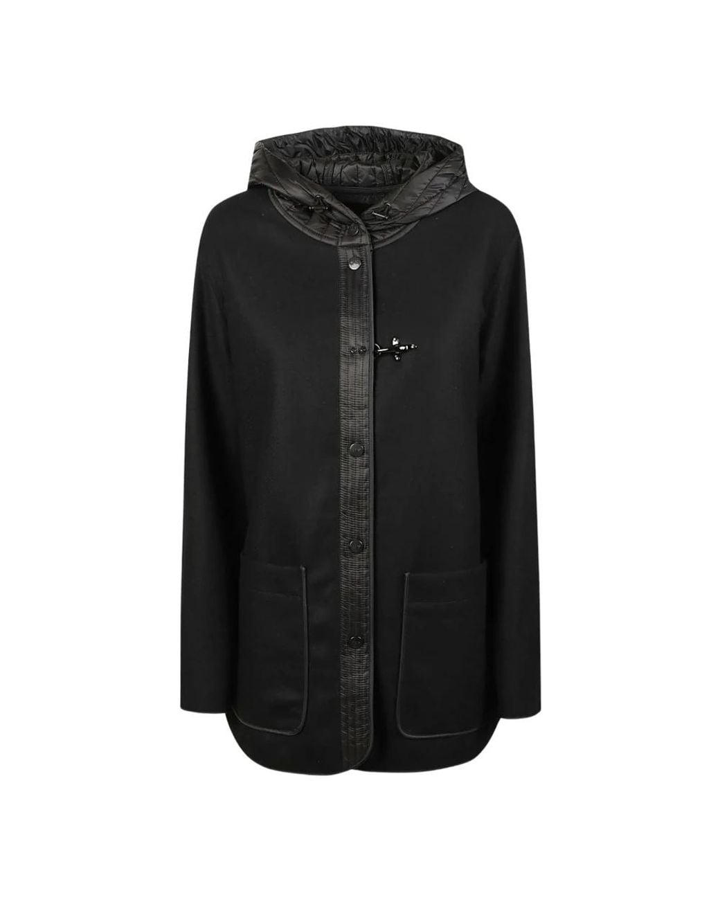 Fay Black Single-Breasted Coats