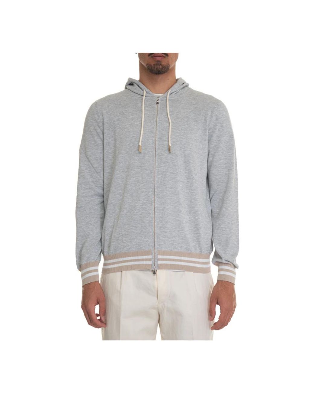 Gran Sasso Gray Zip-Throughs for men