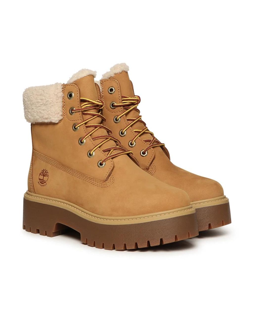 Timberland Schoenen ,Geel ,Leer Stone Street Warm-Lined Waterproof Platform Boot in het Brown