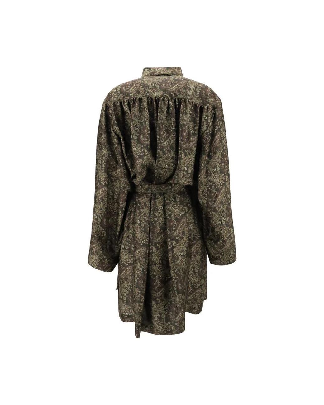 Saint Laurent Green Lavallière Short Dress