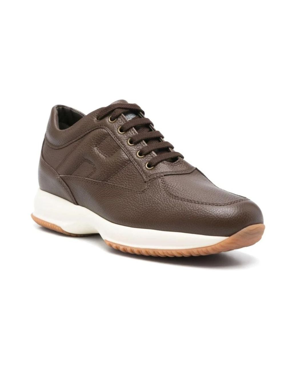 Hogan Schoenen ,Bruin ,Bruine Interactieve Kalf Sneaker in het Brown voor heren