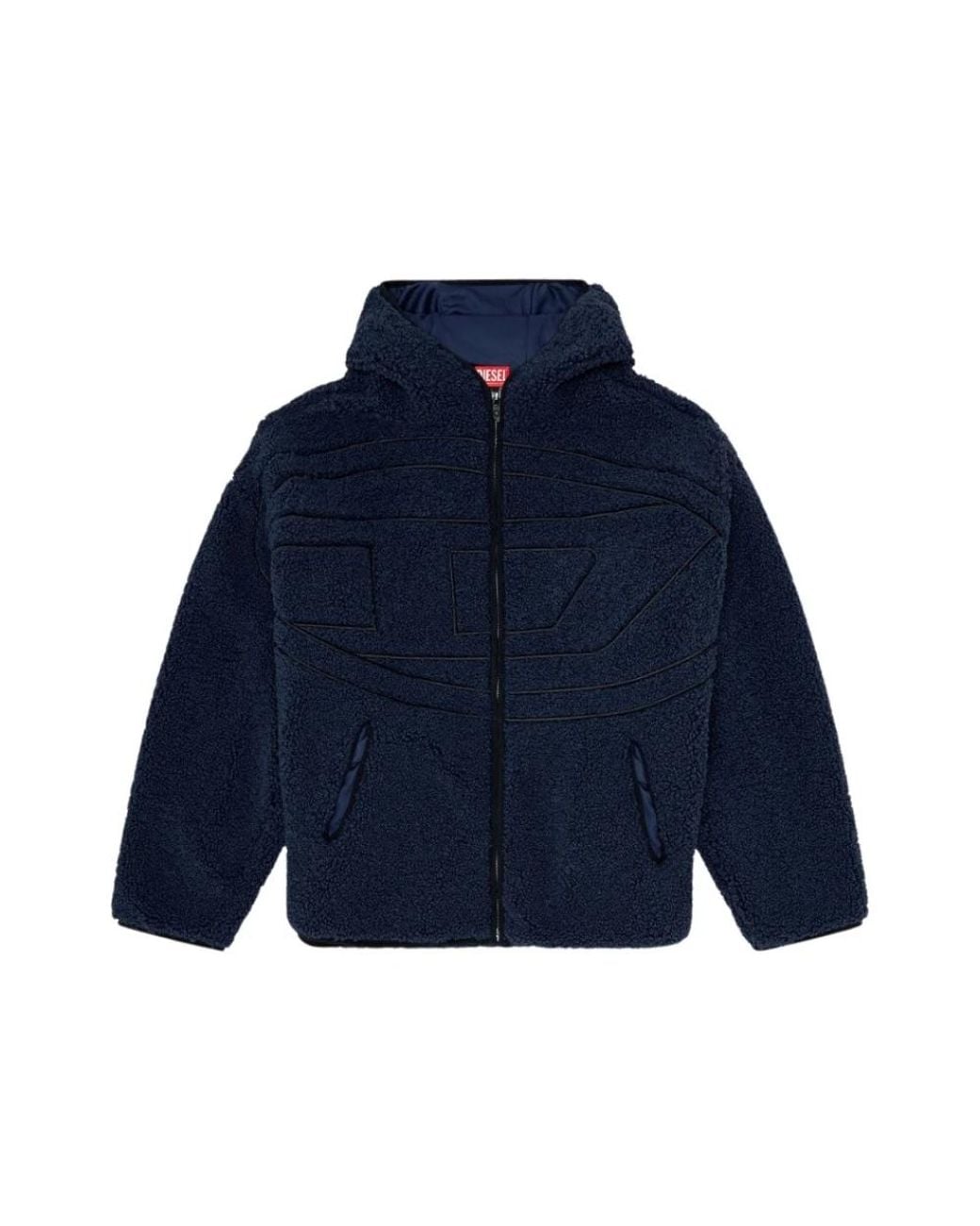 DIESEL Blue Faux Fur & Shearling Jackets for men
