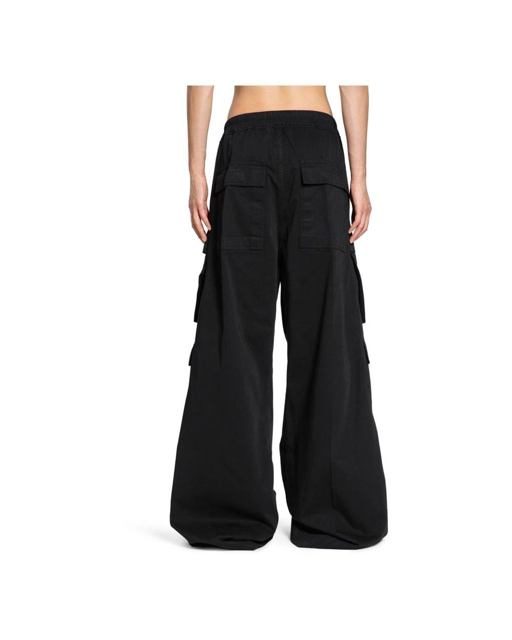 Rick Owens Black Wide Trousers for men