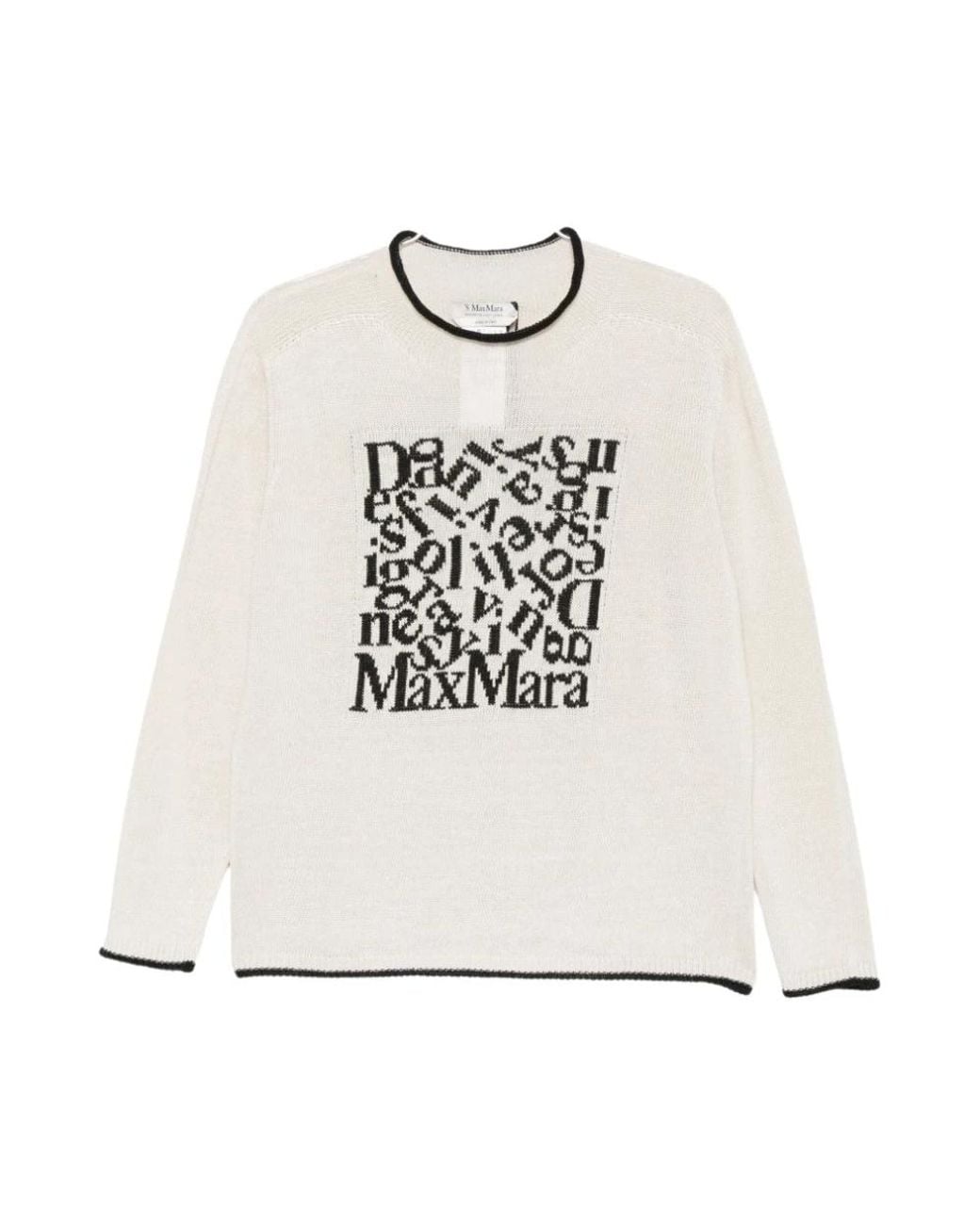 Max Mara White Round-Neck Knitwear