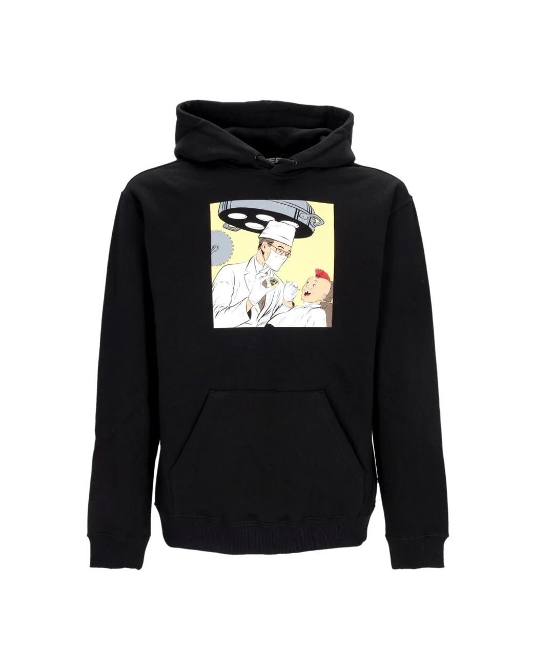 Iuter Hoodies & Sweatvesten ,Zwart ,Katoen Zwarte Dokter Hoodie Lange Mouw Sweatshirt in het Black voor heren