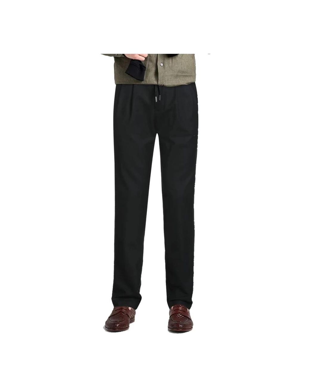 Slim-Fit Trousers Herno de hombre de color Black