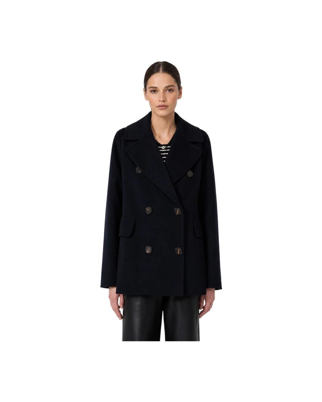 Max Mara Blue Double-Breasted Coats