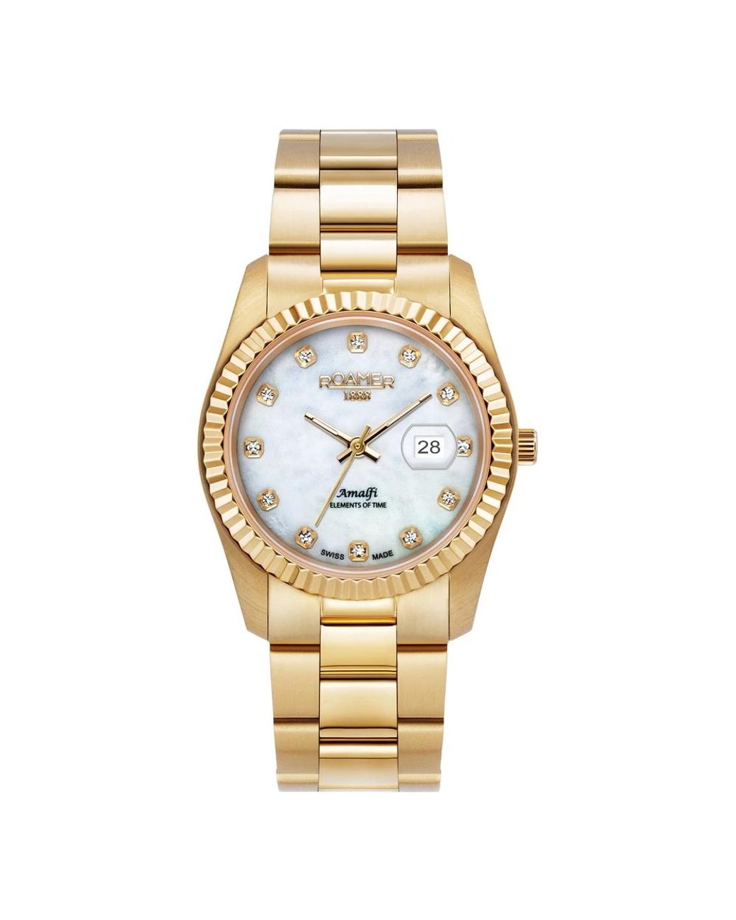 Roamer Accessoires ,Geel ,Amalfi Horloge in het Metallic