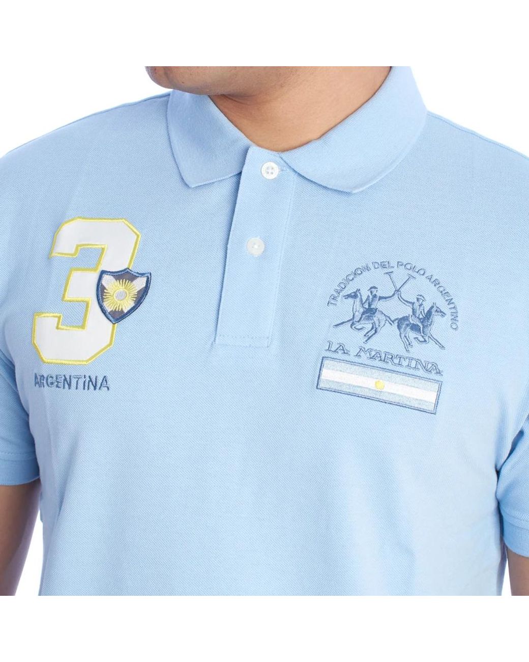 La Martina Blue Polo Shirts for men
