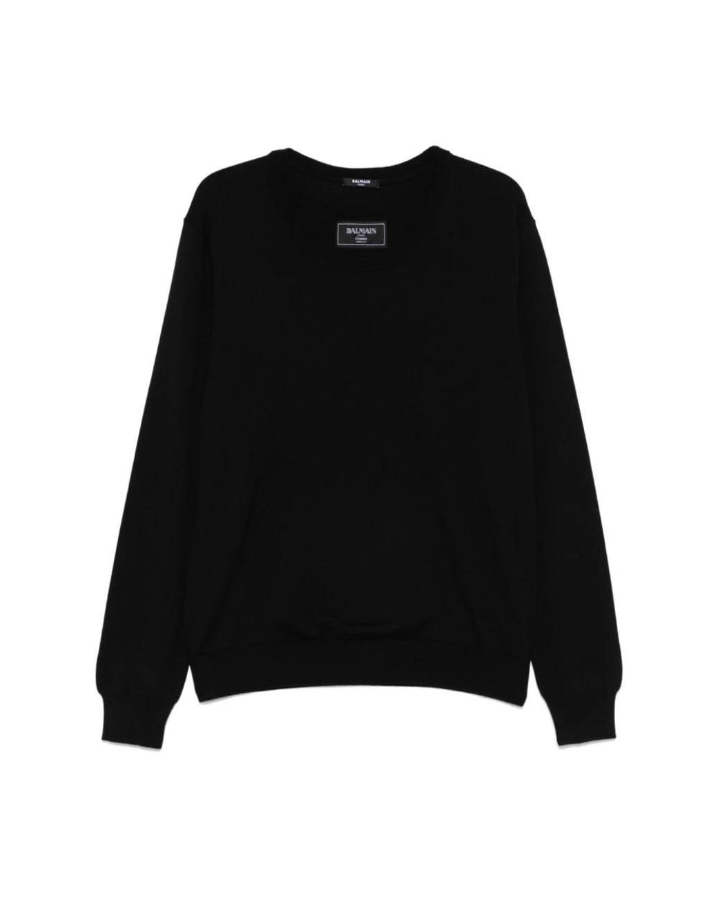 Balmain Black Round-Neck Knitwear for men
