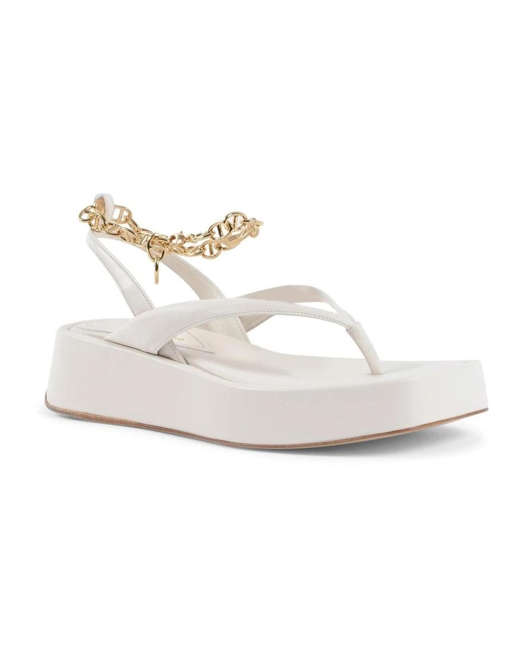 Dee Ocleppo White Flat Sandals