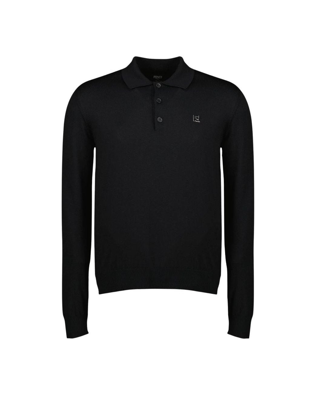 Fendi Black Round-Neck Knitwear for men